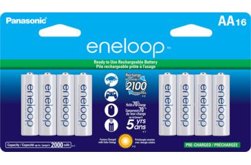 Image of Eneloop AA - 16 Pack 2nd Generation, White, BK-3MCCA16BA