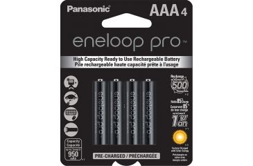 Image of Eneloop Pro AAA - 4 Pack 3rd Generation, Black, BK-4HCCA4BA