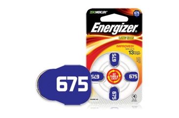 Image of Energizer EZ Turn &amp; Lock Size 675 Hearing Aid Batteries, Pack of 4 AZ675DP-4