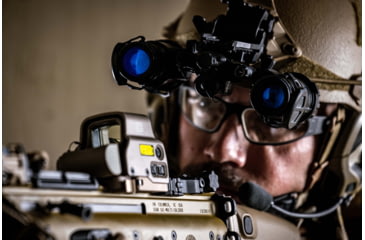 Image of EOTech BinoNV 1x w/ Wilcox G24 Mount, ESA Gen III, White Phosphor, Black, EOT-BINO-AI-B