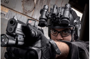 Image of EOTech BinoNV 1x w/ Wilcox G24 Mount, ESA Gen III, White Phosphor, Black, EOT-BINO-AI-B