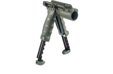 Image of FAB Defense Tactical Vertical Foregrip w/Integrated Adjustable Bipod, 1in Flashlight Adaptor, Olive, FX-TPODG2FAG
