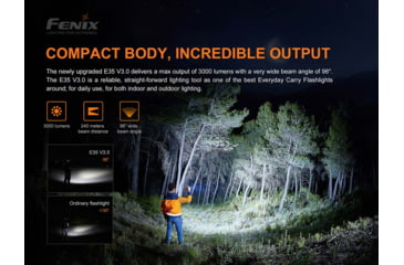 Image of Fenix E35 V3.0 3000 Lumen Flashlight, Black, E35V3BK