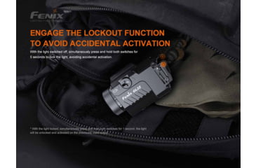 Image of Fenix GL22, Weapon Light, White LED with Red Laser, 750 Lumens, 2.64 Long, Fits GLOCK and 1913 Rails, Includes Rechargeable 16340 Battery and USB Type-C Charging Cable