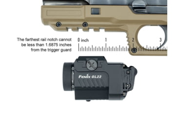 Image of Fenix GL22, Weapon Light, White LED with Red Laser, 750 Lumens, 2.64 Long, Fits GLOCK and 1913 Rails, Includes Rechargeable 16340 Battery and USB Type-C Charging Cable