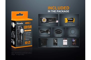Image of Fenix LD15R Right Angle Flashlight w/battery, 500 Lumens, Black LD15RXPBK