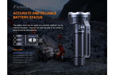 Image of Fenix Lighting LR80R Lithium Ion 18000 Lumens Luminus SST70 LED Flashlight, Black, LR80RSBK