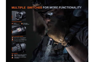 Image of Fenix Lighting PD35R ACE Lithium Ion 2000 Lumens Luminus SFT40 LED Flashlight, Black, PD35RACBK