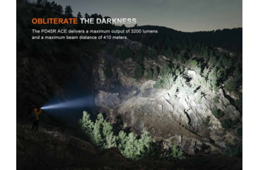 Image of Fenix Lighting PD45R ACE Lithium Ion 3200 Lumens Luminus SFT-70X-WS65-H2-H1652 LED Flashlight, Black, PD45RACBK