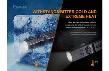 Image of Fenix Lighting WT25R Lithium Ion 1000 Lumens CREE XP-L HI LED Flashlight, Black, WT25RXBK