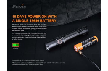 Image of Fenix Pd35 V3.0 Flashlight, 1700 Lumens, Li-ion 18650, LED Luminus SFT40, Black PD35V3BK