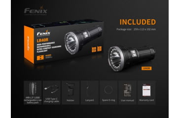 Image of Fenix Rechargeable 12k Lumen Flashlight, LR40RXBK