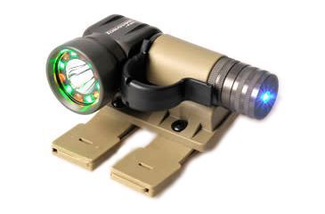 Image of First Light Tomahawk NV Flashlight White/Red/Green/IR LED w/Tomahawk Task Light, Blue &amp; MOLLE Tactical Retention System, Blue 999121-TC3-BL-TRS-BL 