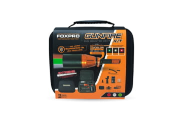 Image of FoxPro Gunfire 3-color Hunting Flashlight Kit with Case, LED Red/White/Green Lights, Black/Orange, GUNFIRE KIT