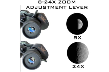 Image of Galileo 8-24 x 50mm Porro Prism Zoom Binoculars, Black, G-82450