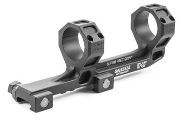 Image of Geissele AR-15/M4 Super Precision Scope Mount, 30 mm Tube, 0 MOA, Hyper Extended, Type 3 Anodized, Black, 05-374B