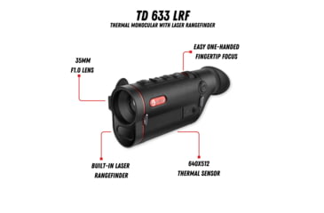 Image of Guide Sensmart TD 633 2x35mm 30mm Tube Thermal Imaging Monoculars, LRF, Black, TD633L