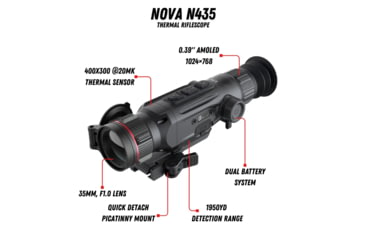 Image of Guide USA N435 3.3-13.2x35mm Thermal Rifle Scope, 50Hz, 400x300, Black, Small, N435