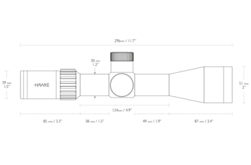Image of Hawke Sport Optics Airmax 30 Rifle Scope, 4-16x44mm SF Compact, 30mm Tube, SFP, AMX IR Reticle, Black, 13210