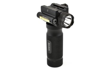 Image of Hawke Sport Optics Red Laser/LED Flashlight Foregrip, CR123A, Red/White, Black, 43111