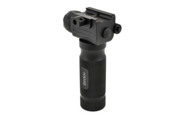 Image of Hawke Sport Optics Red Laser/LED Flashlight Foregrip, CR123A, Red/White, Black, 43111