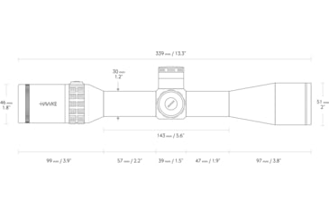 Image of Hawke Sport Optics Sidewinder 30 SF Rifle Scope, 4.5-14x44mm, 30mm Tube, Second Focal Plane, 10x 1/2 Mil Dot + Reticle, Red, MRAD Adjustment, Black, 17140