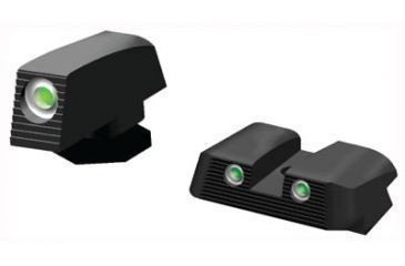 Image of Hiviz Tritium Nitesight Set for Glock 45 ACP/10mm/45 GAP, Green W/White Outline, GLN129