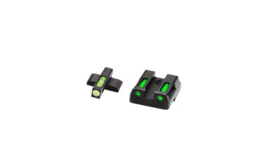 Image of EDEMO HiViz Litewave H3 Tritium/Litepipe Sight Set, HK VP9, HK VP9SK, HK VP40, HK45, HK45C, HK P30, HK P30L, Black, Green Litepipes w/ White Front Ring, HKN321, EDEMO1
