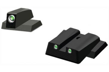 Image of Hiviz Tritium Nitesight Set for S&amp;W M&amp;P Shield 9mm/40 S&amp;W, Green W/White Outline, MPSN121