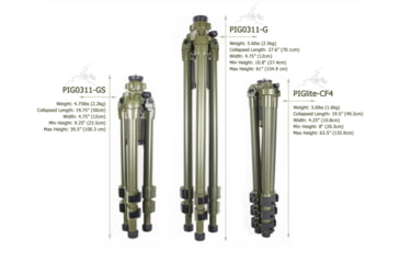 Image of Hog Saddle PIGlite-CF4 Carbon Fiber Shooting Tripod