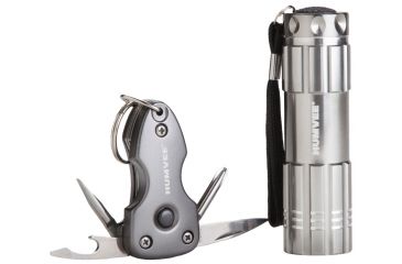 Image of Humvee 9-Bulb LED Flashlight and Keychain Tool Set, 2-Piece, Silver HMV-CP-6GRY