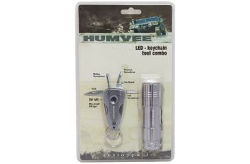 Image of Humvee 9-Bulb LED Flashlight and Keychain Tool Set, 2-Piece, Silver HMV-CP-6GRY