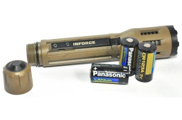 Image of InForce 9VX Flashlight, 500Lumens Flat Dark Earth Body, White Light, 3 CR123A INF-9VX-F-W