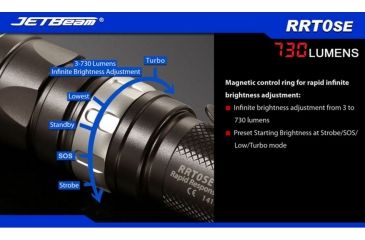 Image of JETBeam RRT0SE LED Flashlight,Gray,730 Lumens JETBEAM-RRT-0SE-XML2