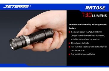 Image of JETBeam RRT0SE LED Flashlight,Gray,730 Lumens JETBEAM-RRT-0SE-XML2