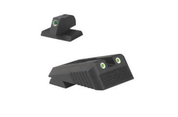 Image of Kensight Serrated Blade Fixed Tritium Pistol Night Sight, Kimber, Rear/Front, Green w/White Outline, Black, 960222