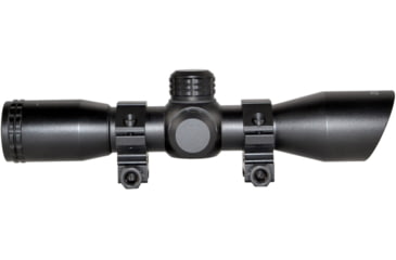 Image of Kexuan Kexuan 4X32 Compact Scope w/Picatinny Scope Rings, 1 in Tube, Red/Green 5 Line Reticle, Black, KX 4X32MLF-PT