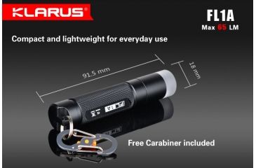 Image of Klarus FL1A Multicolor Waterproof LED Flashlight,Black,65 Lumens KLARUS-FL1A