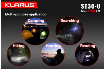 Image of Klarus ST30-U Cree XM-L2 Waterproof LED Flashlight,Black,1080 Lumens KLARUS-ST30-U-XML2