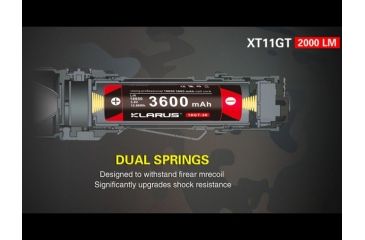 Image of Klarus XT11GT Rechargeable Tactical Flashlight - 2000 Lumens, Black, KLARUS-XT11GT