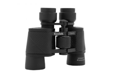 Image of Kodak 8x40 Rubberized Sports Binoculars w/Diopter Adjustment, Coated Optics, Case/Strap, Black T840