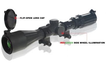 Image of Leapers Golden Image 3-9x40 Full Size STEALTH Rubber Armored Range Estimating Mil-Dot Red/Green Illuminated Scope SCP-394FDRL3-A