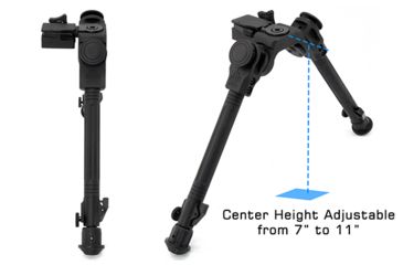 Image of Leapers Over Bore Bipod 7 in-11 in Center Height, Picatinny, Black TL-BPOB01