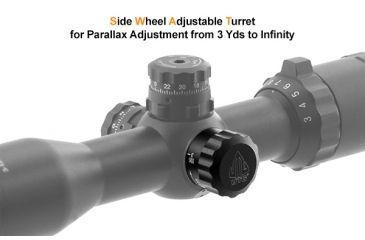 Image of Leapers UTG 3-12x32 BugBuster Rifle Scope, 1in, Side AO, Mil-Dot, QD Rings, Black, SCP-M312AOWQ