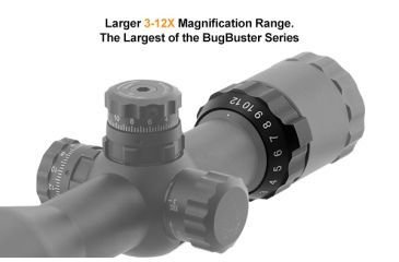 Image of Leapers UTG 3-12x32 BugBuster Rifle Scope, 1in, Side AO, Mil-Dot, QD Rings, Black, SCP-M312AOWQ