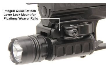 Image of Leapers UTG 400 Lumen Compact LED Weapon Light,Black w/QD Lever Lock LT-ELP223Q-A, EDEMO1