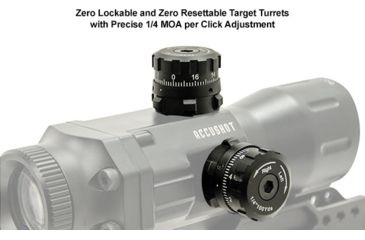 Image of Leapers UTG Compact Prismatic 4X32 T4 Scope, 36-Color, Etched Glass Circle Dot Reticle, SCP-T4IECDQ