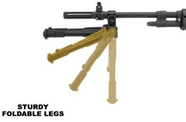 Image of Leapers UTG New Gen Reinforced Clamp-on Bipod, Center Height 6.2-6.7in, _x000D_ TL-BP18S-A