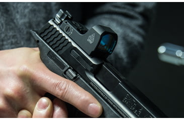 Image of Leapers UTG OP3 Micro Red Dot Sights - Reflex, Red 4 MOA Single Dot, Adaptive Base, Black, OP-RDM20R