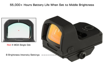 Image of Leapers UTG OP3 Micro Red Dot Sights - Reflex, Red 4 MOA Single Dot, Adaptive Base, Black, OP-RDM20R
